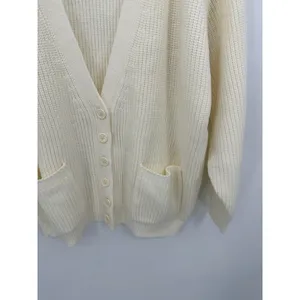 Just‎ For Women Cardigan Sweater Women 1X Cream Button Down Knit Chunky Academia thumbnail 3