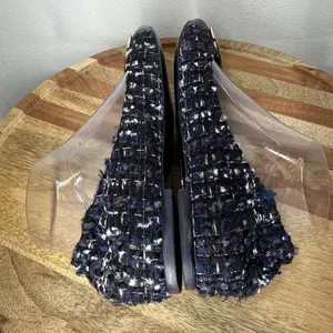 TORY BURCH Serena Reva Rare Navy White Boucle Tweed Ballet Flat Sz 8.5 $225‎ thumbnail 8
