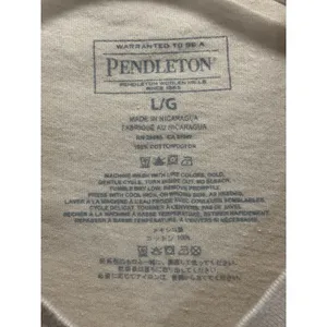 Pendleton Graphic Logo TShirt Women's Crew Neck Size L Tan Cotton‎ Casual thumbnail 3