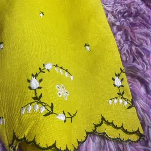 Saks 5th Avenue Vintage Embroidered Yellow Dress thumbnail 8