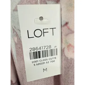 NWT LOFT Floral Velour Drawstring Hem Popover Blouse Top Long Sleeve Size Medium thumbnail 3