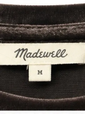 Madewell Dark Metal Velvet Balloon Sleeve Sweatshirt Pullover M thumbnail 5