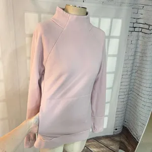 🔥5/$25 sale🔥 Fabletics Light Pink Cowl Neck Sweater w Large Front Pocket Size S thumbnail 2