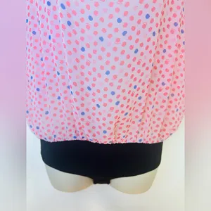 Fiorucci Polka Dot Light Pink Body Suit NWT Italian Size 40 Oversized Size 4 thumbnail 6
