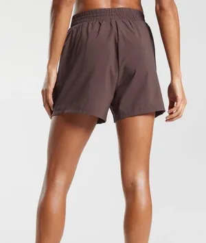 Gymshark Woven Pocket Shorts Chocolate Brown Workout Athleisure Women's Size S thumbnail 6