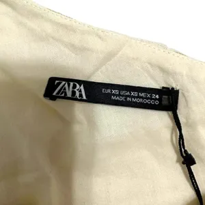 ZARA Asymmetric One Shoulder Draped Cropped Top Cream Side Zip Size XS‎ NEW thumbnail 4