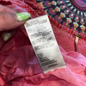 Free People Sweet Annie Smocked Mini Dress Pink Red Geometric Tiered‎ Ruffle Med thumbnail 7