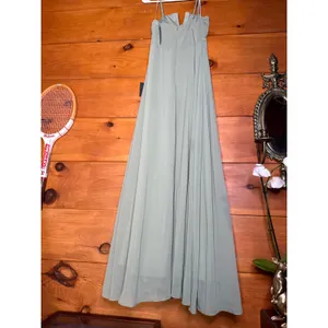 NWT Lulus Sweeney Sage Brush Sleeveless Maxi Dress Bridesmaid Gala Banquet Sz S thumbnail 6