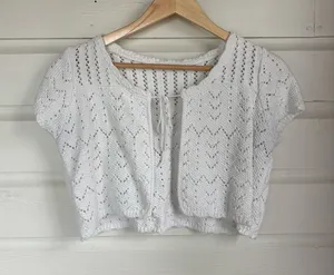 Short sleeve cardigan White thumbnail 1