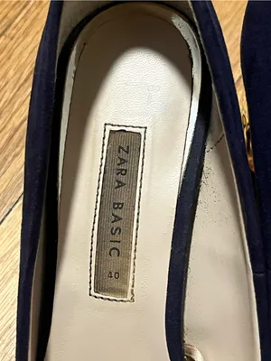 Zara Basic Navy Blue Suede Block Heel Pumps Size 8 Pointed Toe thumbnail 9