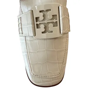Tory Burch Georgia‎ Croc Embossed Ivory Loafers Size 7 thumbnail 10