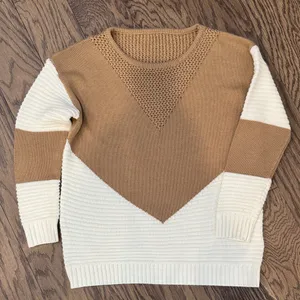 Amazon Tan and Cream Knit Sweater thumbnail 1