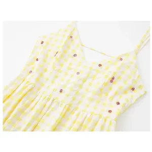 NWT ZARA Gingham Dress Yellow White XXLarge Beaded Open Back thumbnail 9