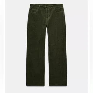 Zara NWT ZW COLLECTION corduroy dark green pants thumbnail 6