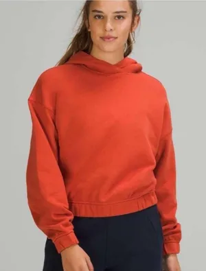 Lululemon relaxed cropped orange hoodie thumbnail 1