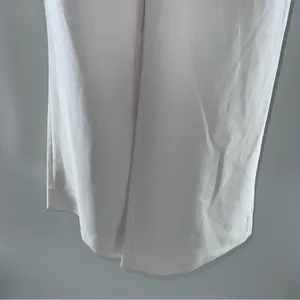 Abercrombie & Fitch Off-White/Cream Curve Love Wide Leg Pleated Front Pants-16 thumbnail 3