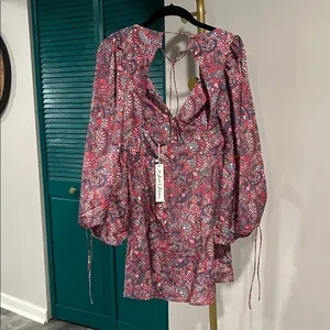 FOR LOVE & LEMONS nwt Tonya mini long sleeve open back dress xs/s fit thumbnail 6