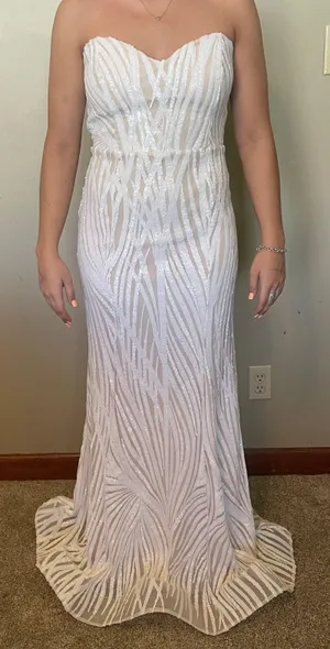 City Vibe White Sequin Formal Dress thumbnail 1