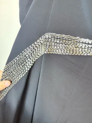 Vintage Stenay Black Silver Beaded Maxi Gown Size 14 90s Y2K Formal Dress thumbnail 9