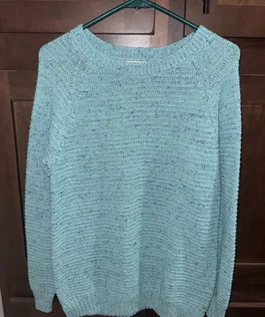 Faded Glory Women's Light Blue Crew Neck Sweater thumbnail 1