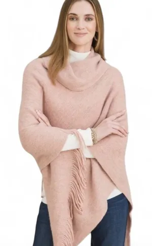 Chico’s Poncho Sz One Size Cozy w/ Tassels Soft/Warm/Comfy Fall Wear Metallic thumbnail 1