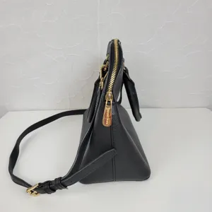 MICHAEL Michael Kors Women Bag Black Leather Cindy Dome Satchel Detachable Strap thumbnail 9
