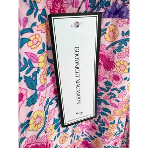 Goodnight Macaroon NWT Boho Floral Midi Dress Pink Purple Size Medium Romantic‎ thumbnail 4