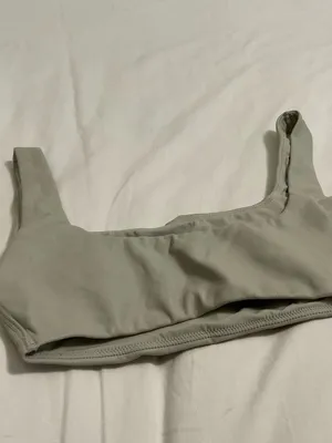 SKIMS Faux Leather Collection Size Small Neutral Beige Stone Top Bra thumbnail 5