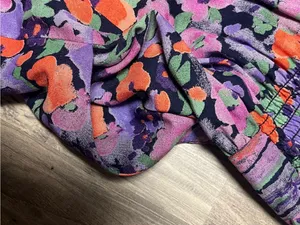 Vintage 80s 90s Positive Attitude Floral Rayon Midi Dress Small thumbnail 5