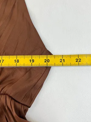 NWOT Farm Rio Ruffled Sleeveless V-Neck Midi Dress Brown Size L thumbnail 14