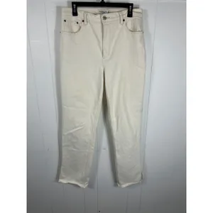 Abercrombie & Fitch 90's Straight Ultra High Rise Off White Jeans in Size 31/12R thumbnail 3