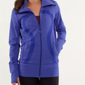 1027 Lululemon inStride Jacket Tonka Stripe Pigment Blue sz 6 vintage thumbnail 2
