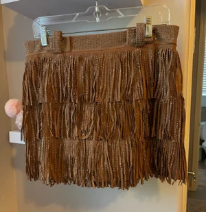 Brown Fringe Skirt Size L thumbnail 1