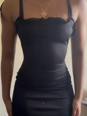 Pretty Little Thing Classic Black Bodycon Mini Dress with Tie Straps thumbnail 2