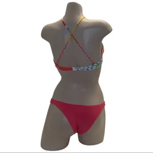 Recco Size Large Brazilian Underwire Floral Top & Coral Bottom Bikini. New thumbnail 5