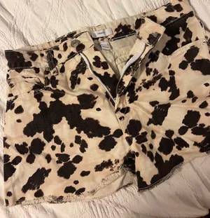 Cow Print Cowboy Jean Shorts thumbnail 1