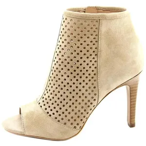 Audrey Brooke Madison Natural Leather Perforated OpenToe Bootie size 10. thumbnail 1