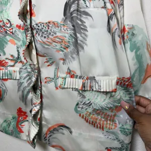 J. Crew Collection‎ Women Rooster Top M White Pleated Button Front Top Novelty thumbnail 5