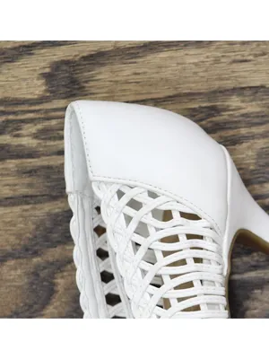 NWT INC International Concepts Zitah Woven Pointed Toe Pumps White Woven 9M thumbnail 14