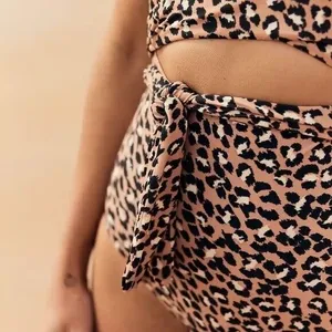 Aerie leopard print wrap around one piece  thumbnail 9