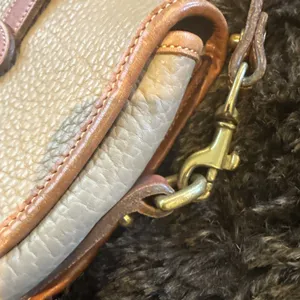 Vintage Dooney & Bourke Crossbody Bag Womens Medium Taupe Leather thumbnail 5
