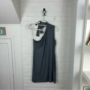 1. State Grey Ribbed Knit Cut Out One Shoulder Dress Size L thumbnail 8
