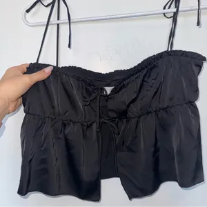 Oh Polly Caramia Tie-Front Camisole Top in Black thumbnail 4