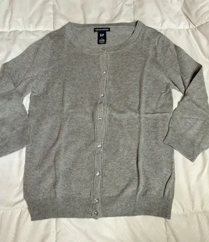 Gap Women‎ Knit Sweater Women Gray Cardigan Button Up Cashmere Blend A1-0033 thumbnail 1