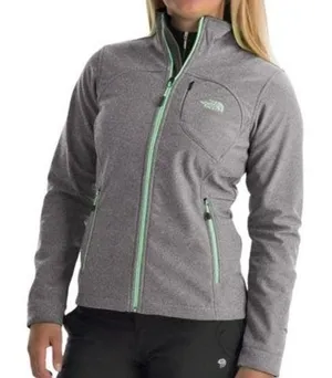The North‎ Face Gray Full Zip Apex Bionic Jacket Windproof Fleece Lined Womens M thumbnail 1