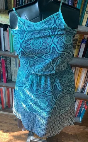 Pixley Stitchfix blue and green boho vacationcore M mini sundress Blue Size M thumbnail 1