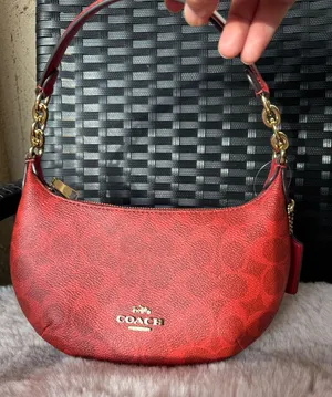 COACH Mini Payton Bag Signature Canvas Leather CEL06 Crimson Red NWT thumbnail 1