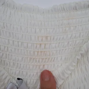 Nine West Babydoll Top Womens XL White Smocked Bodice Puff Sleeves Square Neck thumbnail 5