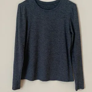 Alo Alosoft Finesse dark Heather gray long sleeve top thumbnail 2