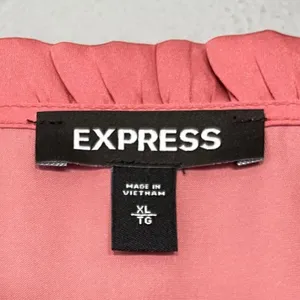Express Size XL Silky Salmon Pink Ruched 3/4 Sleeve Top Romantic Office Siren thumbnail 6